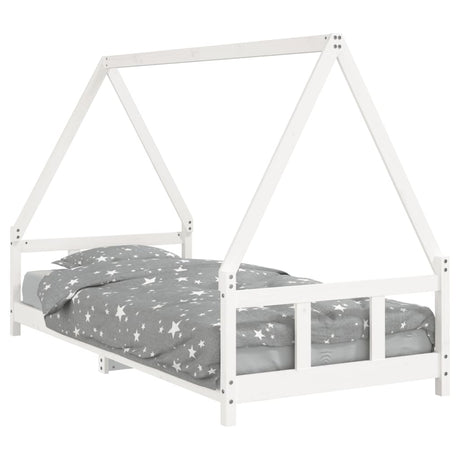 Vidaxl kinderbedframe 90x200 cm massief grenenhout wit