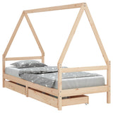 Vidaxl kinderbedframe met lades 80x200 cm massief grenenhout