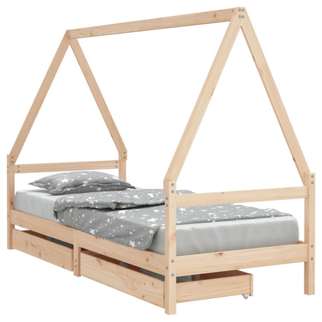 Vidaxl kinderbedframe 90x200 cm massief grenenhout
