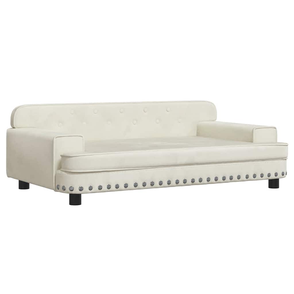 Vidaxl kinderbank 90x53x30 cm fluweel crèmekleurig