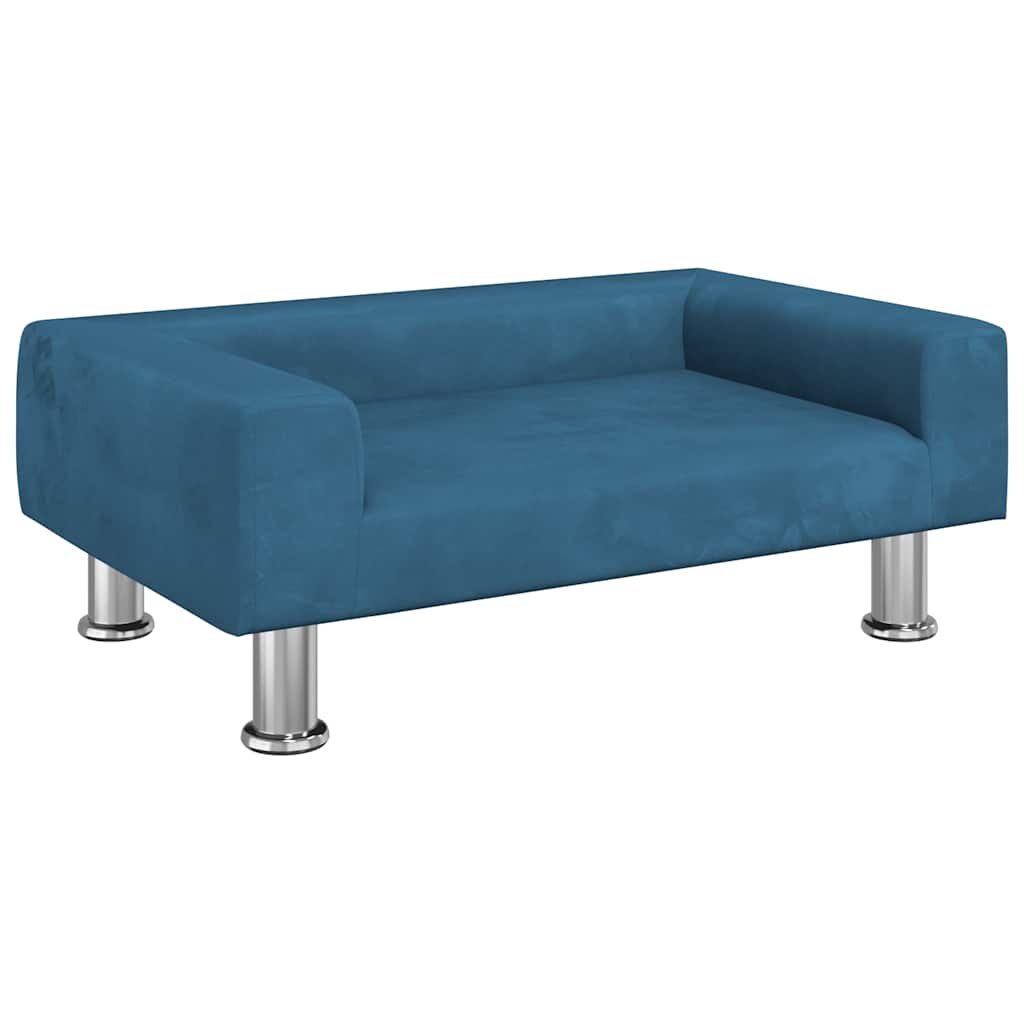 Vidaxl kinderbank 70x45x26,5 cm fluweel blauw