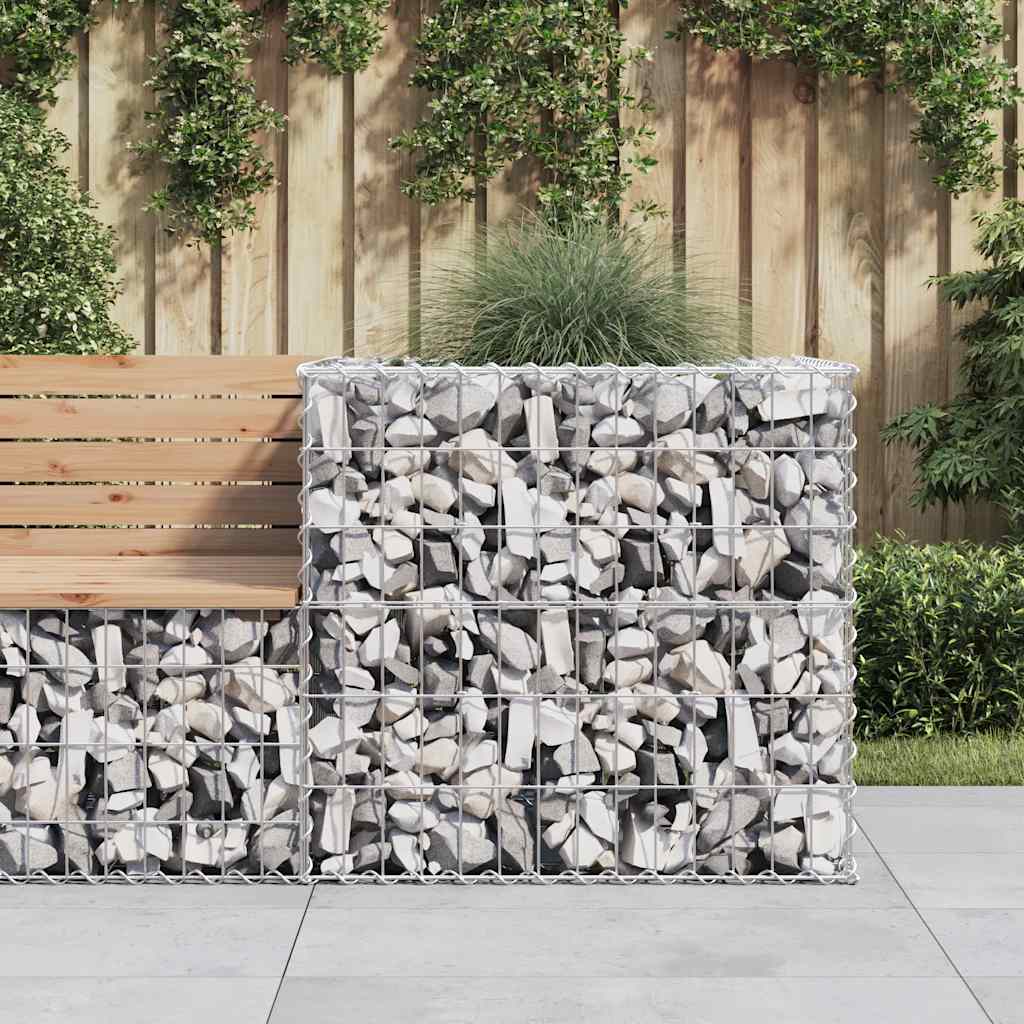 Vidaxx gabion 70x70x65 cm galvaniseret jern sølvfarvet