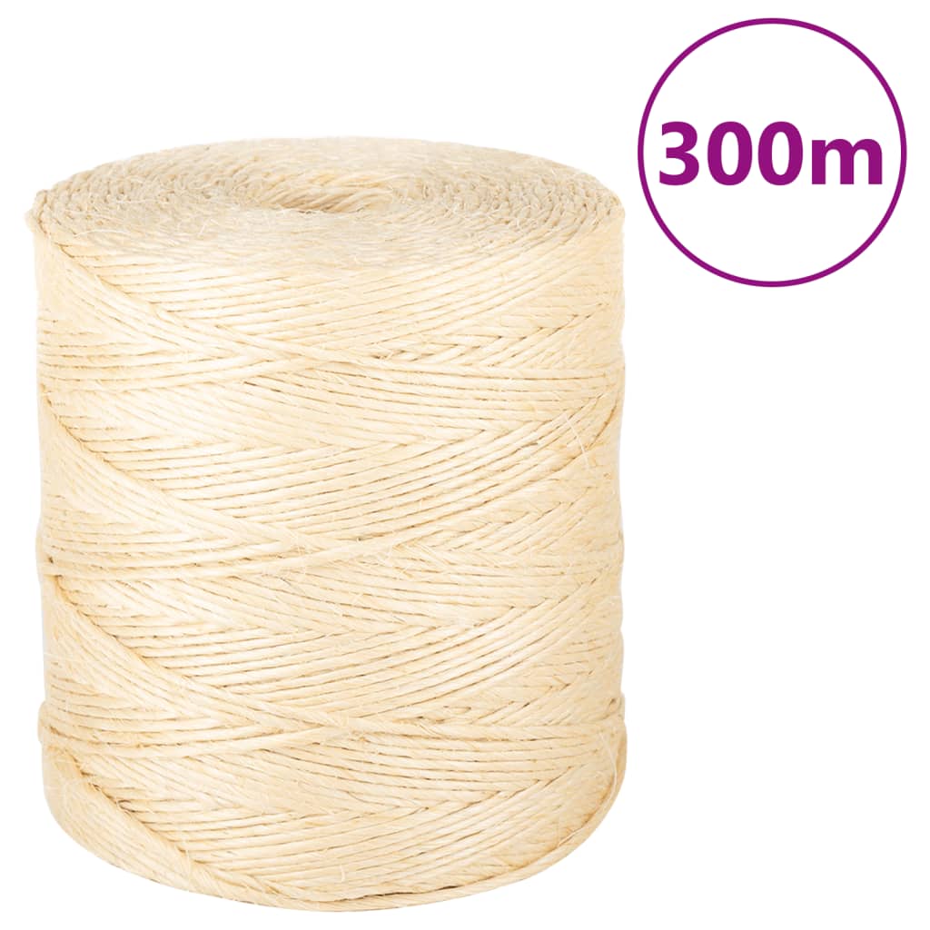 Vidaxl reb 2 mm 300 m 100% sisal