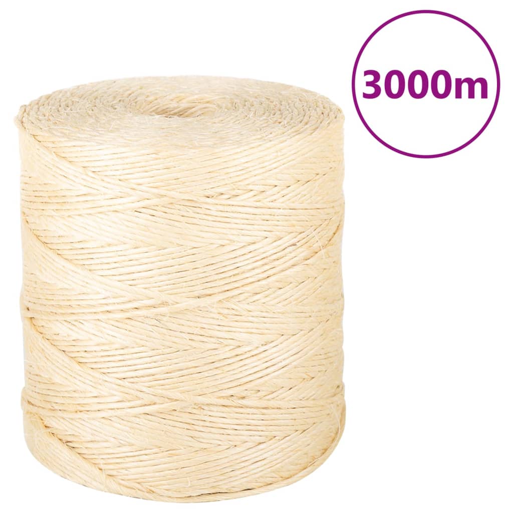 Vidaxxl Rope 2 mm 3000 m 100% sisal