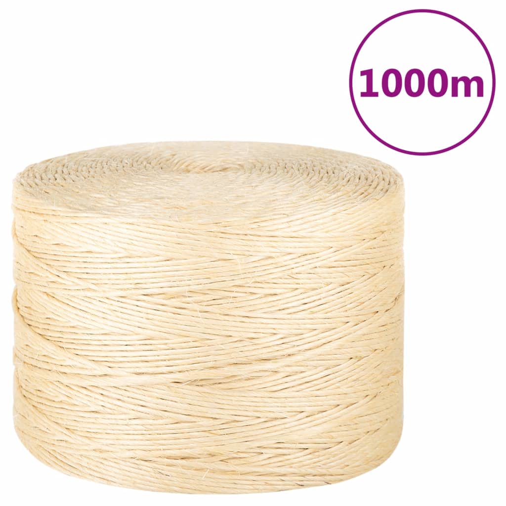 Vidaxl reb 3 mm 1000 m 100% sisal