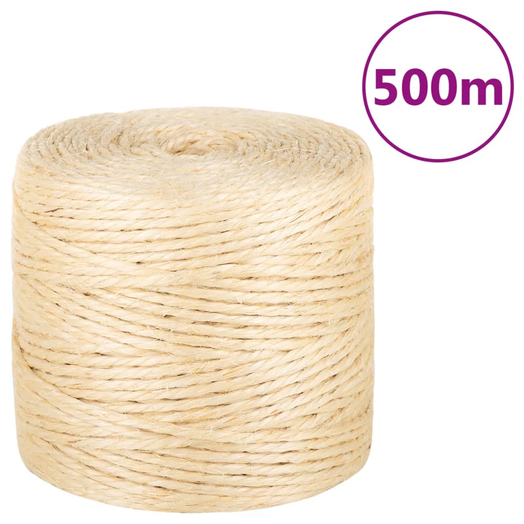 Vidaxxl reb 4 mm 500 m 100% sisal