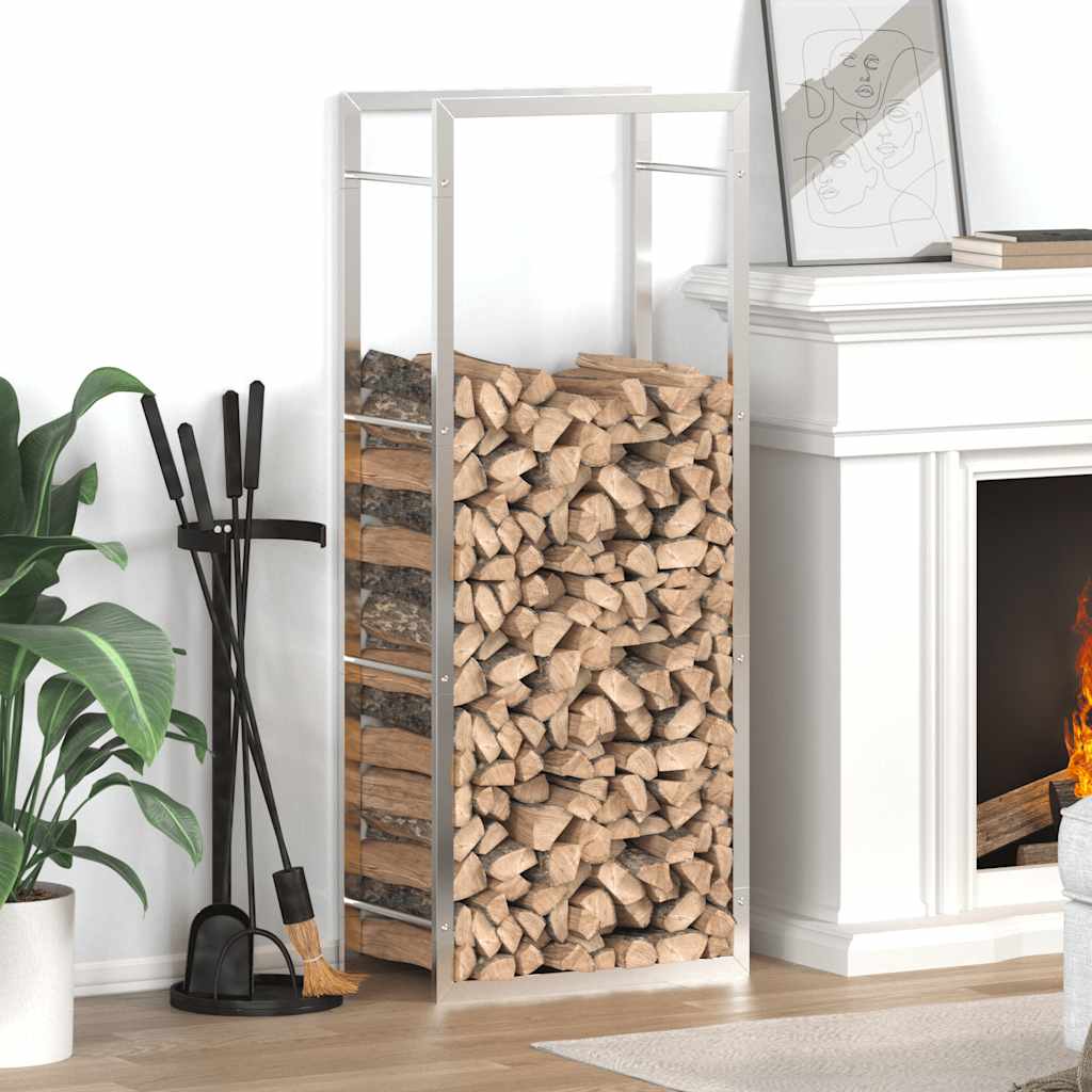 Vidaxx brænde rack 50x28x132 cm rustfrit stål