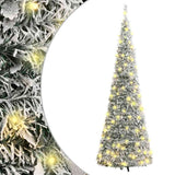 VidaXL kunstig juletræ pop-up med sne 200 LED'er 210 cm