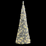 VidaXL kunstig juletræ pop-up med sne 200 LED'er 210 cm