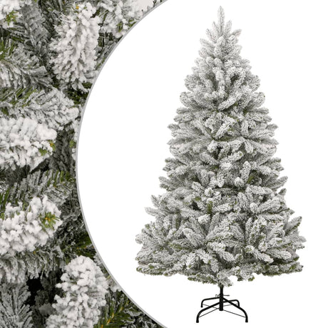Vidaxl kunstkerstboom met scharnieren en sneeuw 210 cm