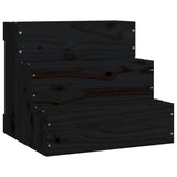 Vidaxl Pet Trappe 40x37.5x35 cm Solid fyrretræ sort