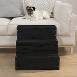 Vidaxl Pet Trappe 40x37.5x35 cm Solid fyrretræ sort
