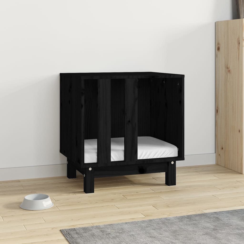 Vidaxl Dog Loft 50x40x52 cm Solid fyrretræ sort