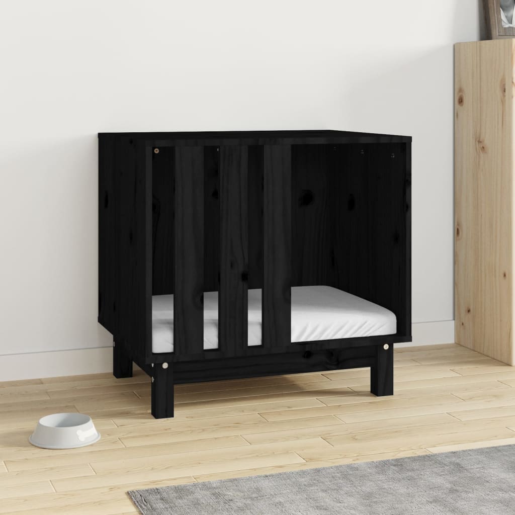 Vidaxl hund loft 60x45x57 cm Solid fyrretræ sort