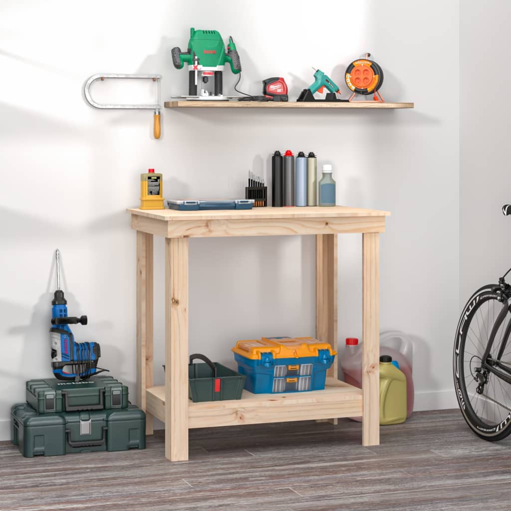 Vidaxx Workbench 80x50x80 cm fast fyrretræ