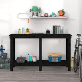 Vidaxl Workbench 140x50x80 cm Solid fyrretræ sort