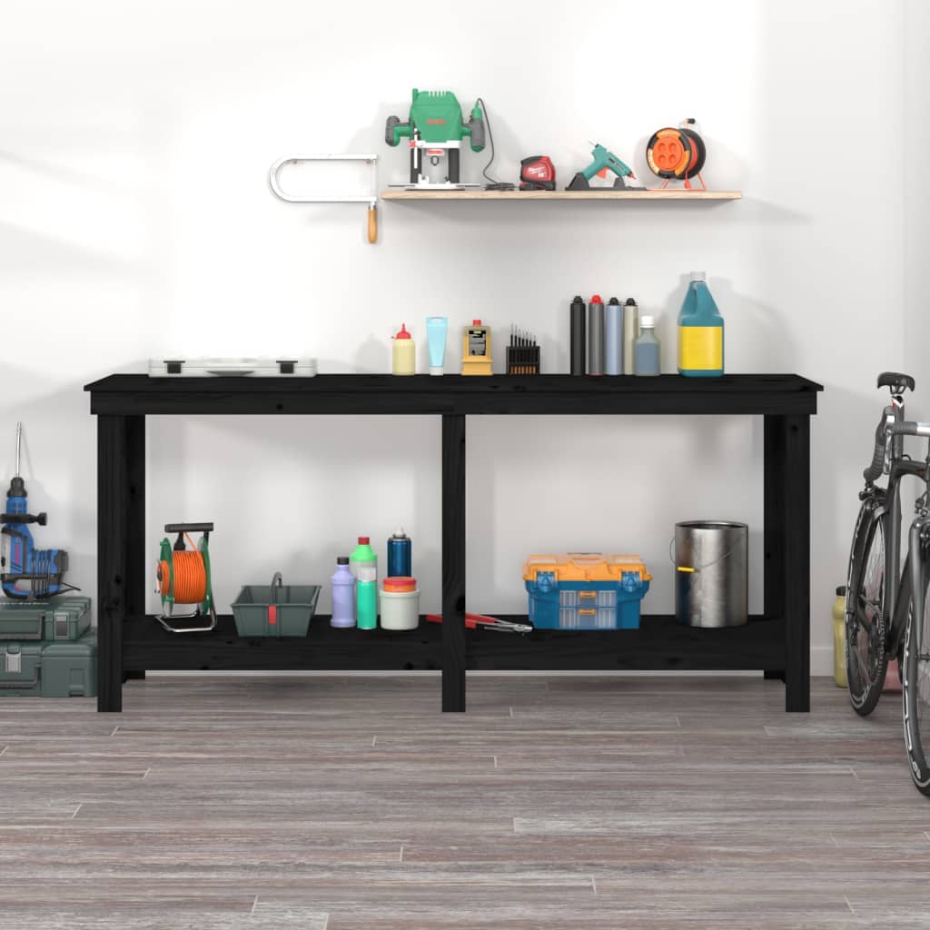 Vidaxx Workbench 180x50x80 cm Solid fyrretræ sort