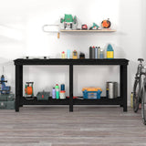 Vidaxx Workbench 180x50x80 cm Solid fyrretræ sort