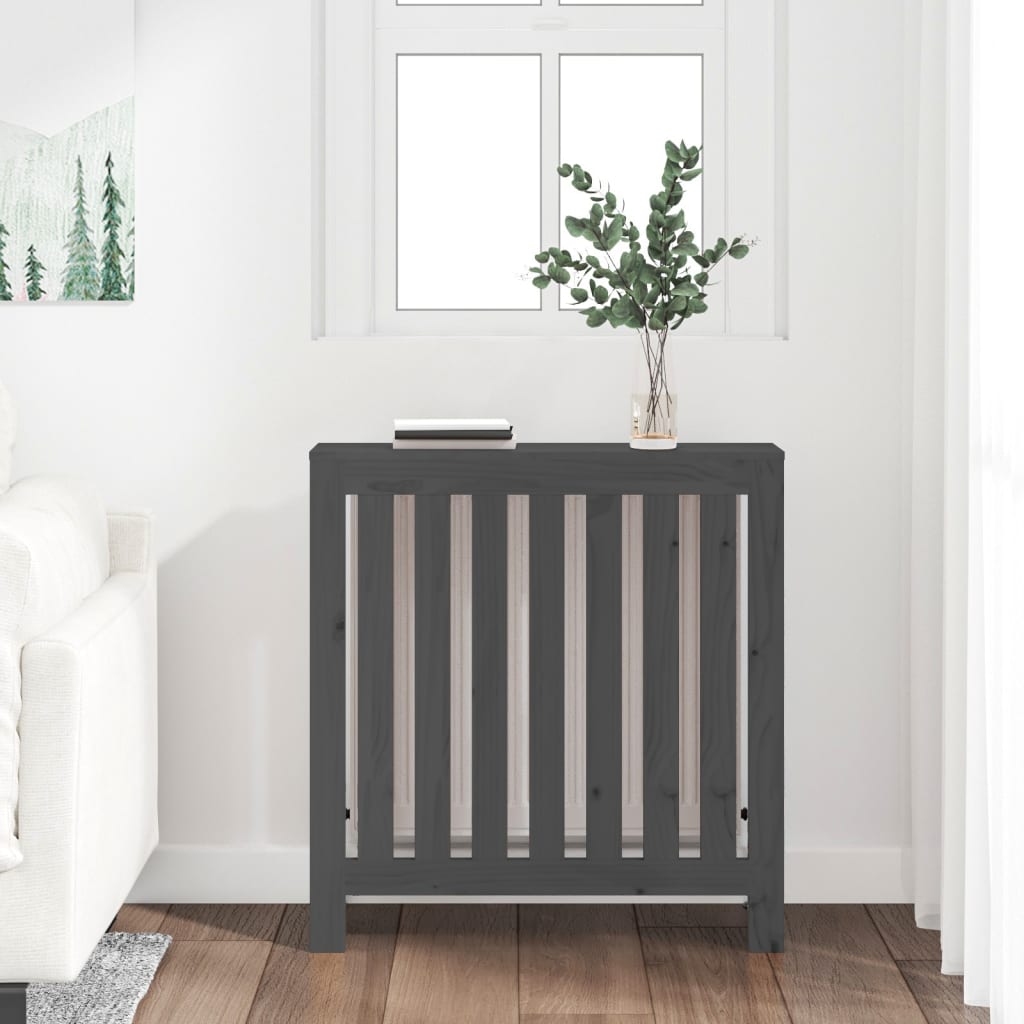 Vidaxl Radiatorom Construction 79.5x19x84 cm Solid fyrretræ grå grå