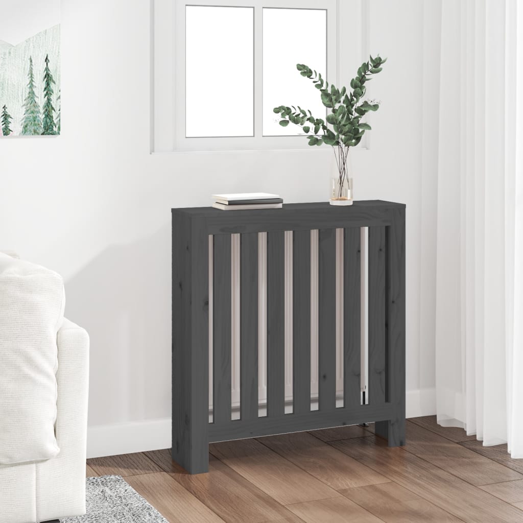 Vidaxl Radiatorom Construction 79.5x19x84 cm Solid fyrretræ grå grå
