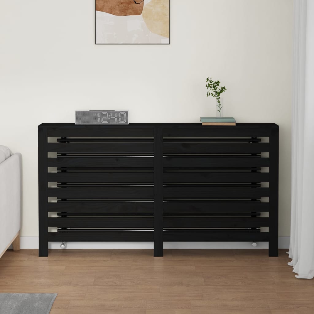 Vidaxl Radiatorom Construction 153x19x84 cm Solid fyrretræ sort