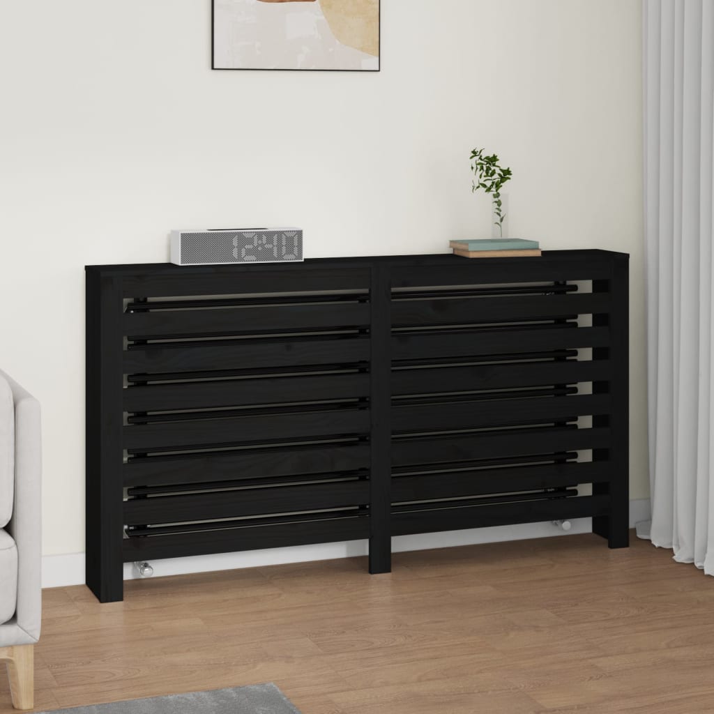 Vidaxl Radiatorom Construction 153x19x84 cm Solid fyrretræ sort