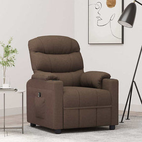 Vidaxl fauteuil verstelbaar elektrisch stof bruin