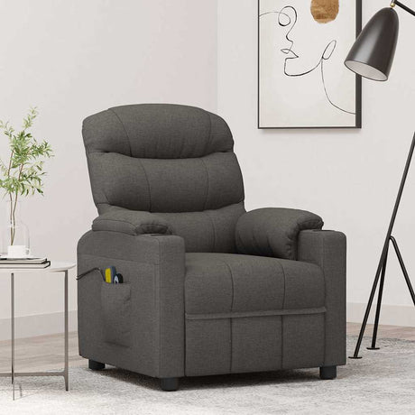 Vidaxl massagestoel elektrisch stof donkergrijs