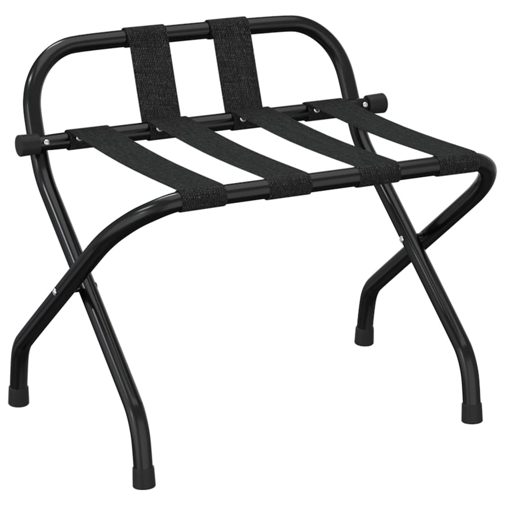 Vidaxl bagageholder med ryglæn 56x39x52 cm sort