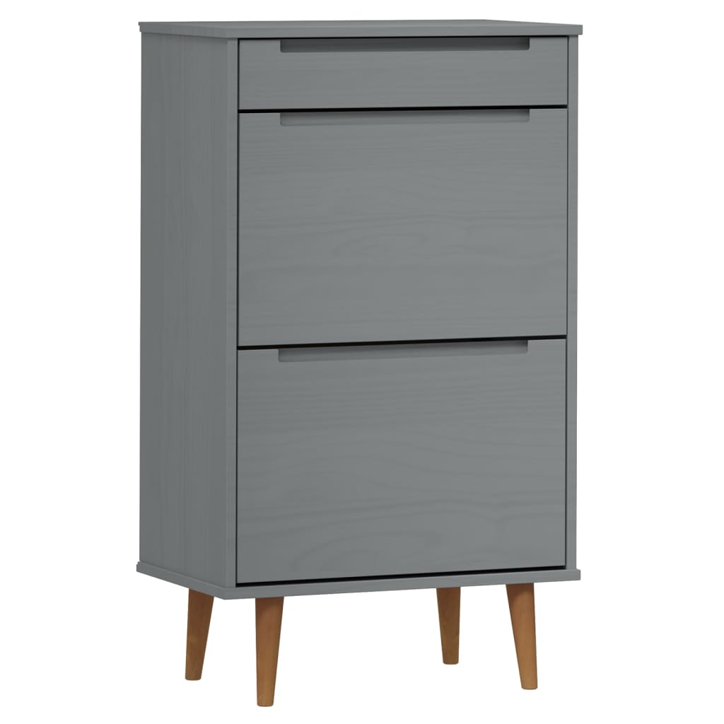 Vidaxx Shoe Cabinet Molde 59,5x35x103 cm Solid fyrretræ grå