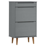 Vidaxx Shoe Cabinet Molde 59,5x35x103 cm Solid fyrretræ grå
