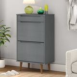 Vidaxx Shoe Cabinet Molde 59,5x35x103 cm Solid fyrretræ grå