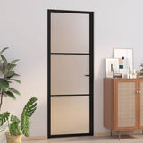 VIDAXX Interiørdør 76x201,5 cm Frostet glas og aluminium sort