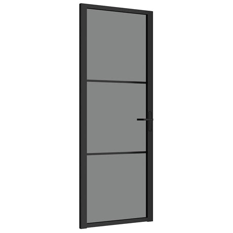 Vidaxl indre dør 76x201,5 cm ESG Glas og aluminium sort