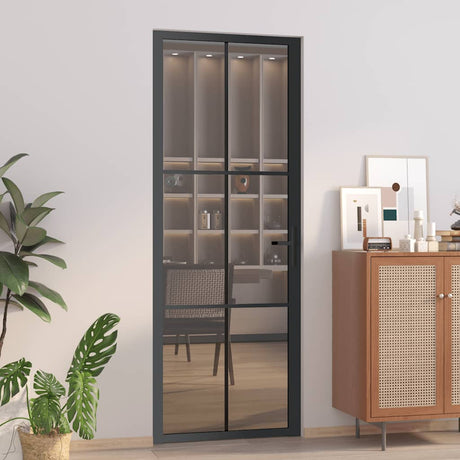 VIDAXX Interiørdør 76x201,5 cm ESG Glas og aluminium sort
