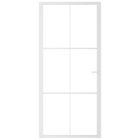 Vidaxl indre dør 93x201,5 cm ESG Glas og aluminiumshvide