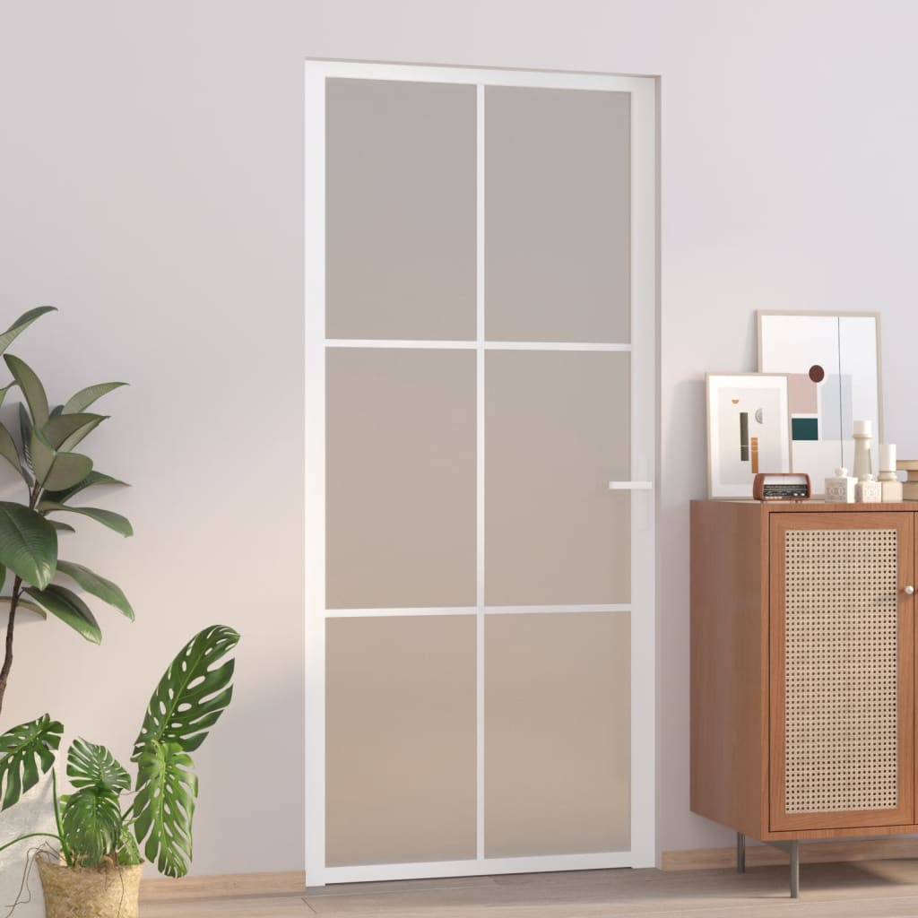 VIDAXX Interiørdør 93x201,5 cm Frostet glas og aluminium hvid