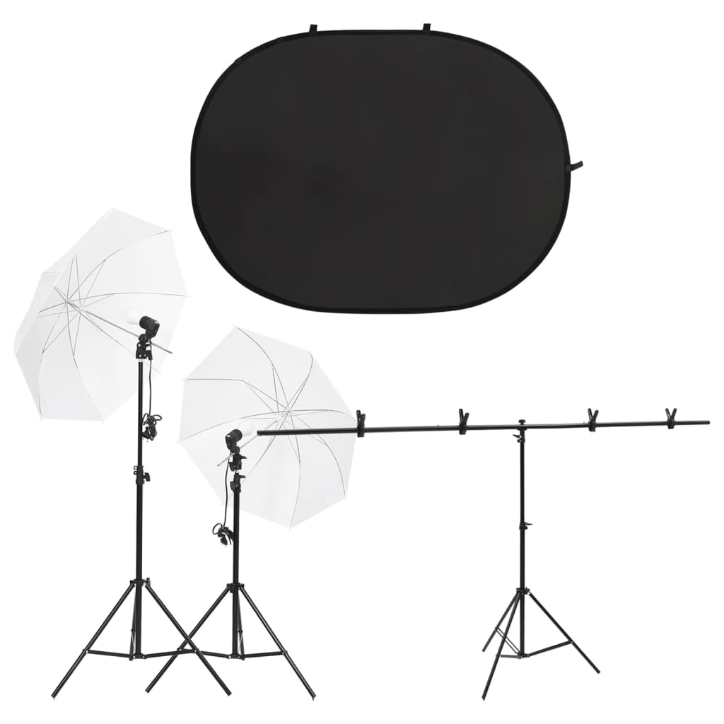 Vidaxl Photo Studio Set med belysningssæt og baggrundsskærm