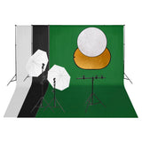 Vidaxxl fotostudiesæt med lyssæt baggrund og reflektor