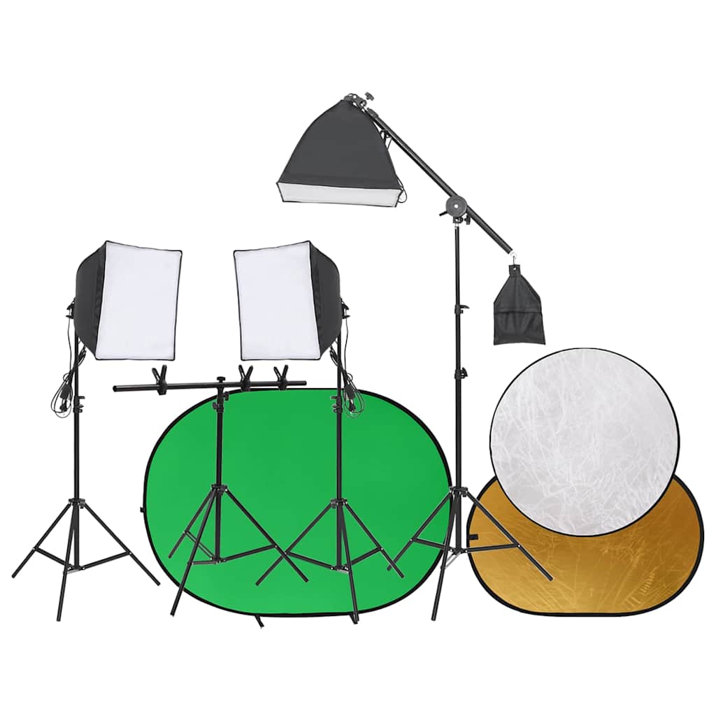 Vidaxl Photo Studio Set med let sæt, baggrundsskærm og reflektor