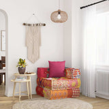 Vidaxl Pouf Modular med pude patchwork stof