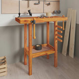 Vidaxl arbejdsbænk med bankskruer 92x48x83 cm solid acaciahout