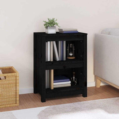Vidaxl boekenkast 50x35x68 cm massief grenenhout zwart