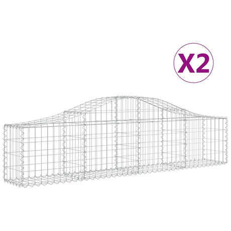 Vidaxx gabioner 2 stk buet 200x30x40 60 cm galvaniseret jern