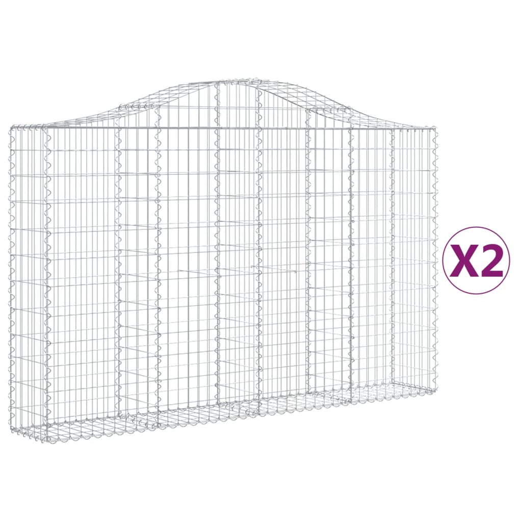 Vidaxl Gabions 2 PCS Buet 200x30x120 140 cm jern