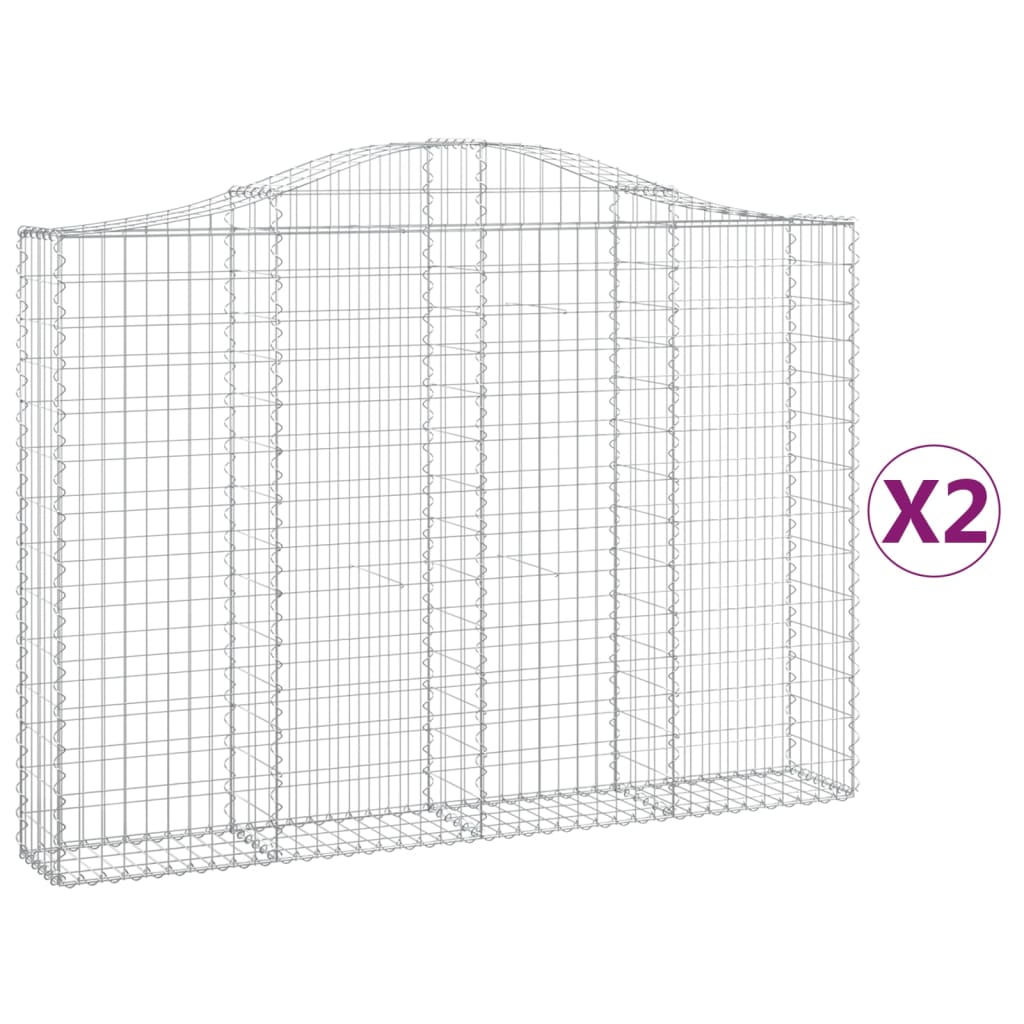 Vidaxl Gabions 2 PCS Buet 200x30x140 160 cm jern