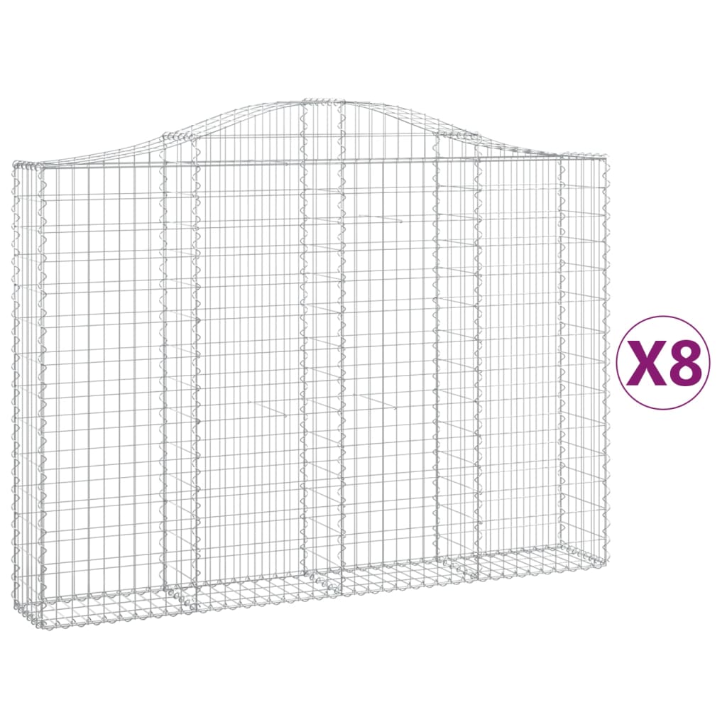 Vidaxl Schans kurve 8 st hvælvede 200x30x140 160 cm jern