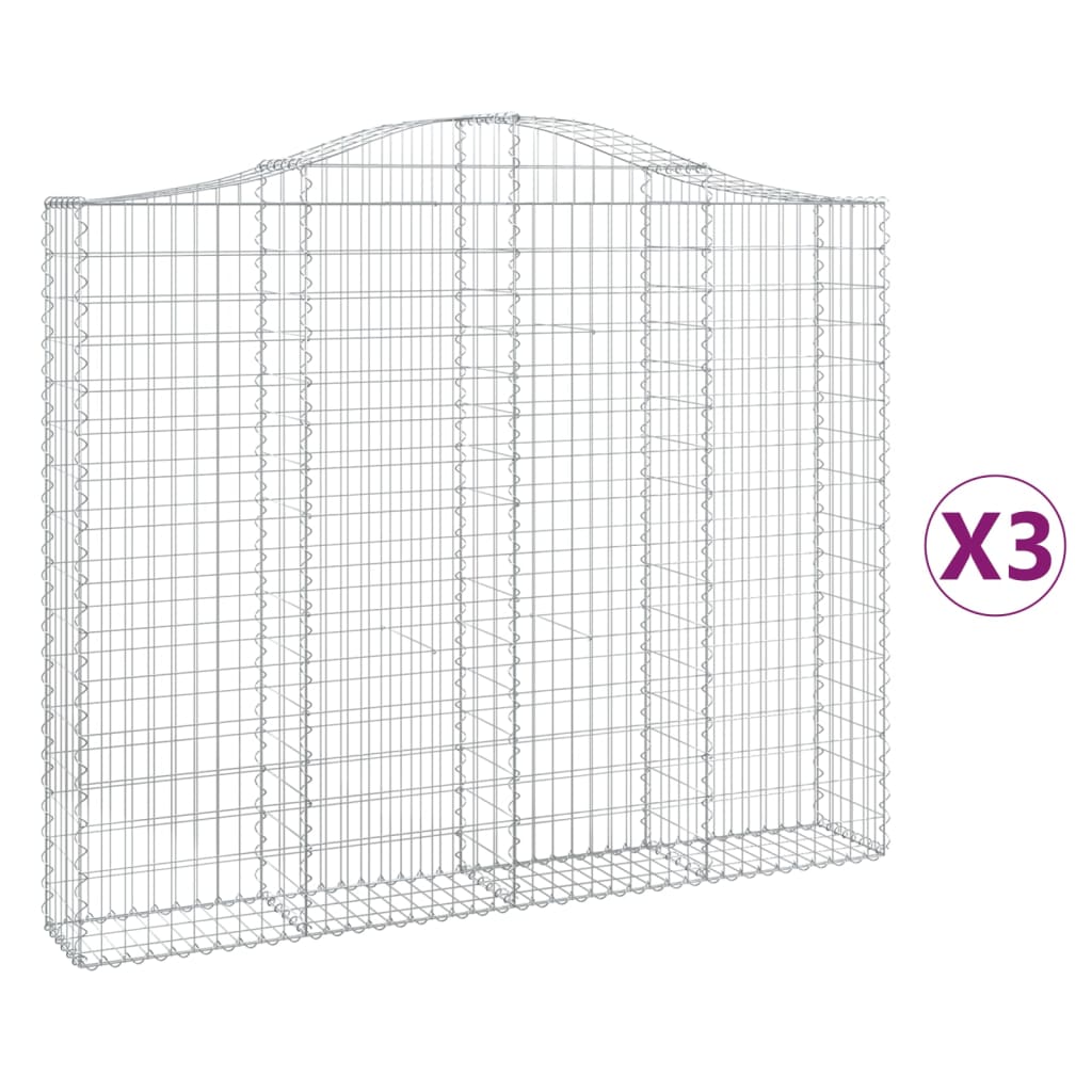 Vidaxl Schans kurve 3 st hvælvede 200x30x160 180 cm jern