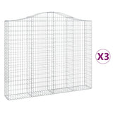 Vidaxl Schans kurve 3 st hvælvede 200x30x160 180 cm jern