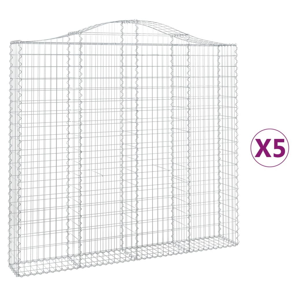 Vidaxl Gabions 5 stk. Buet 200x30x180 200 cm jern